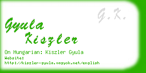 gyula kiszler business card